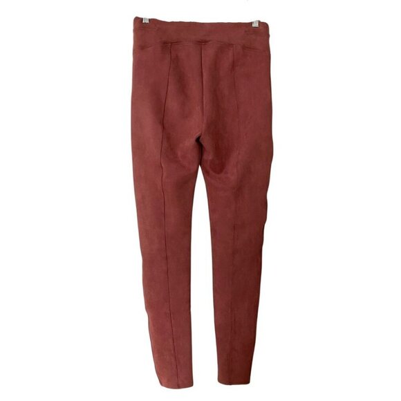 SPANX RICH ROSE PINK FAUX SUEDE HIGH WAIST SKINNY LEGGINGS - M - Picture 3 of 9
